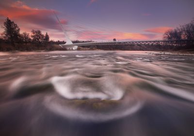 January 19, 2014 Sunset at Suindial Bridge, Redding , CA