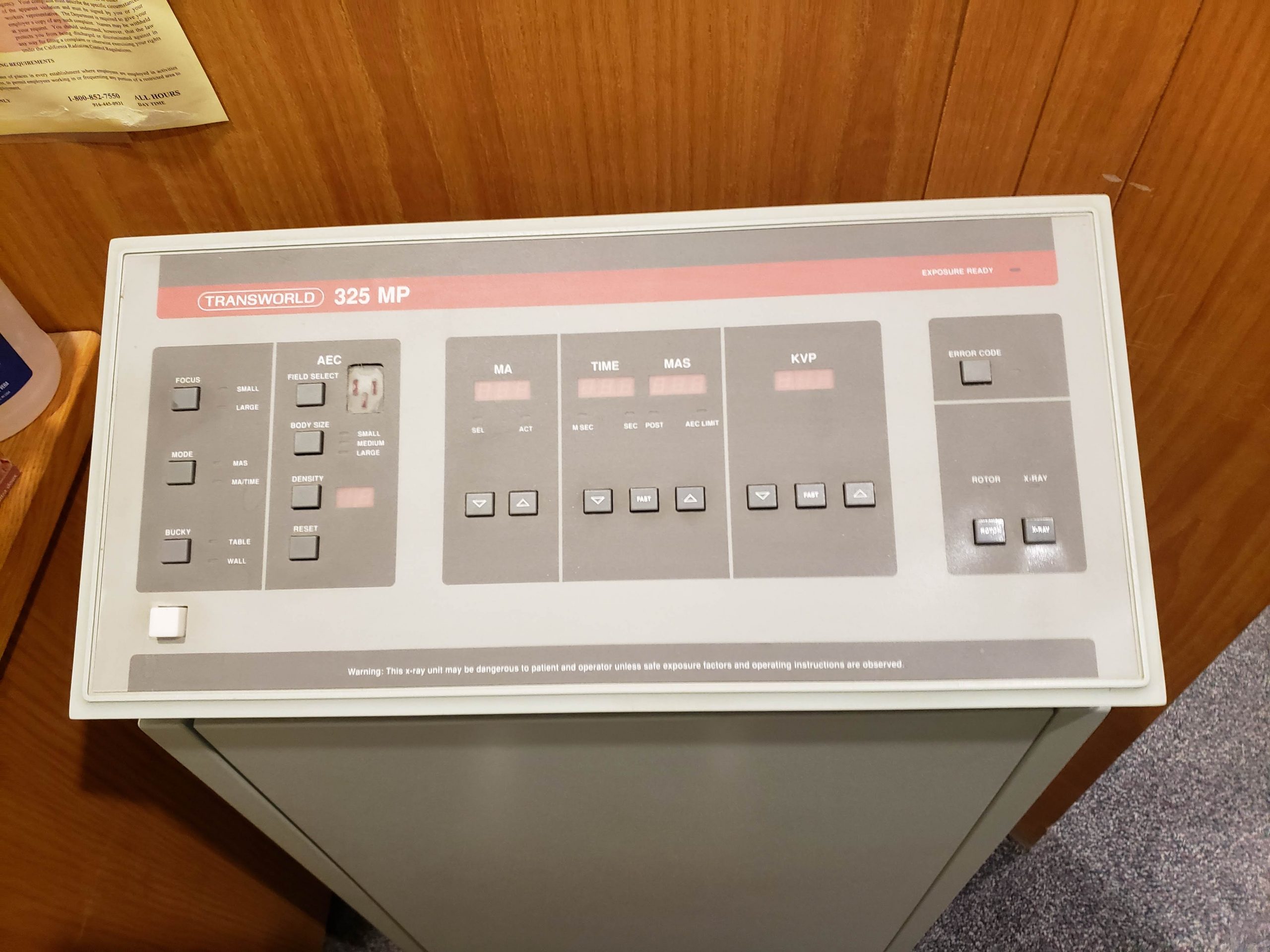 FREE X-RAY MACHINE, COMPLETE TRANS-WORLD SYSTEM