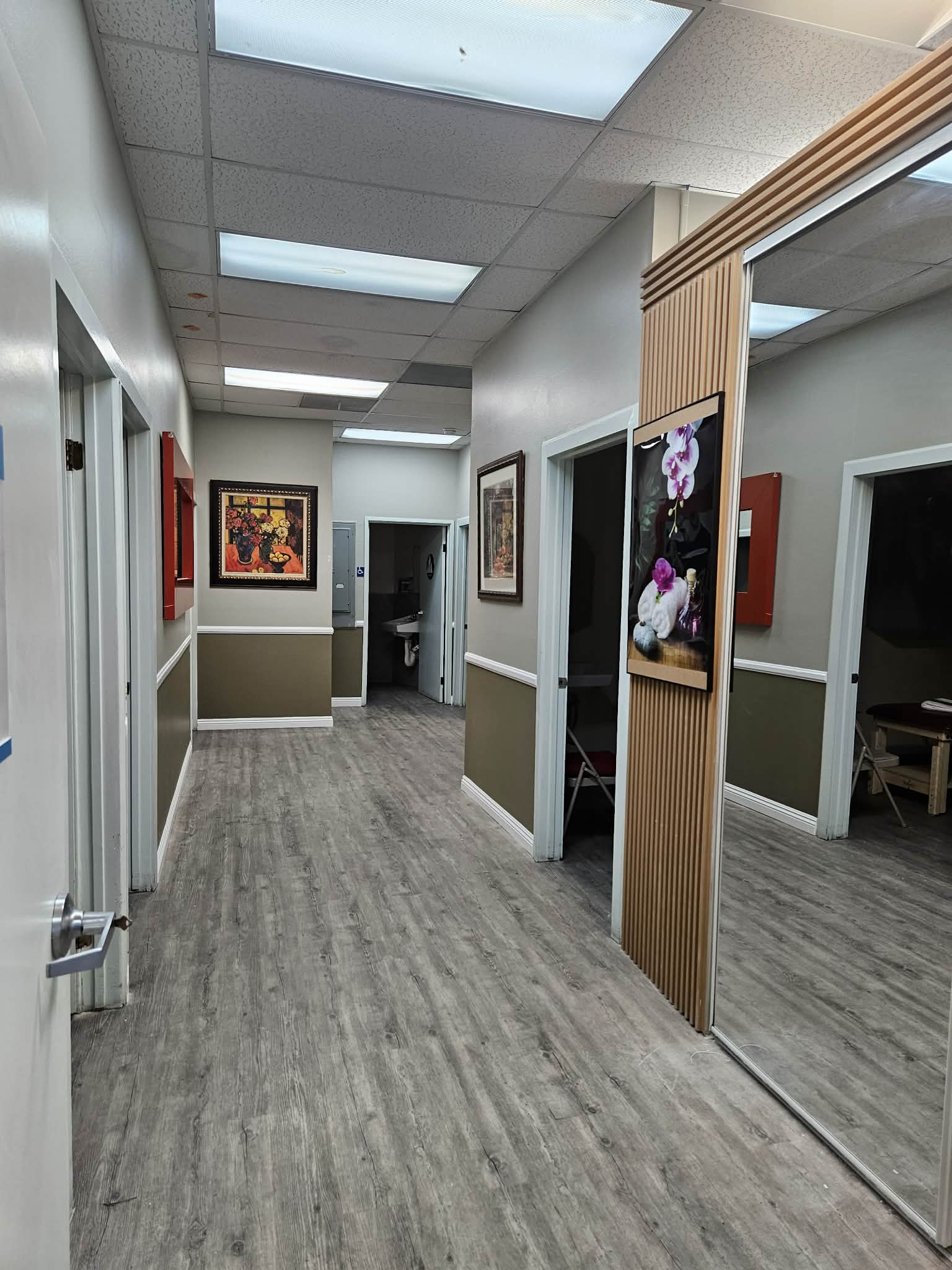 busy front street Medical office.
